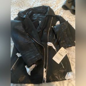 Zara black faux leather jacket